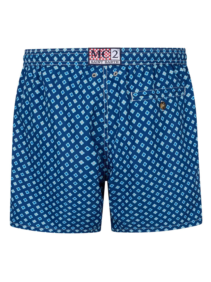 Man lightweight fabric swim-shorts Lighting Micro Fantasy with tie print - MC2 Saint Barth