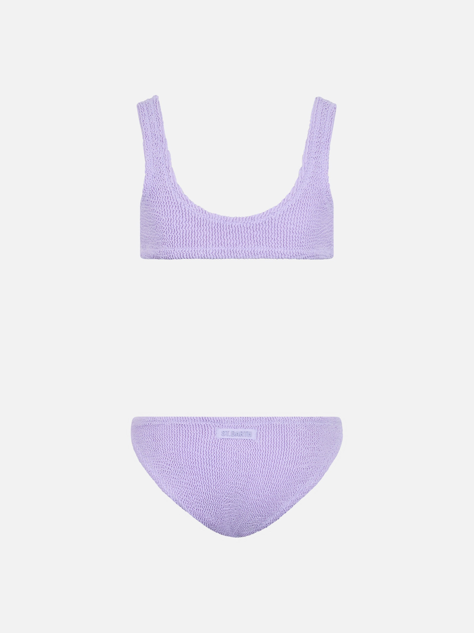 Lilac crinkle classic bralette bikini Baker - MC2 Saint Barth