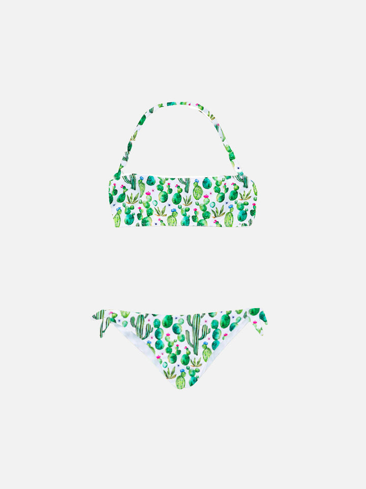 Prickly plant print girl bikini