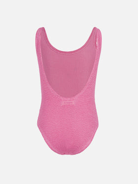 Cara pink crinkle one-piece swimsuit - MC2 Saint Barth