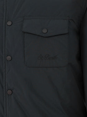 Man British green overshirt Chalet with St. Barth embroidery - MC2 Saint Barth