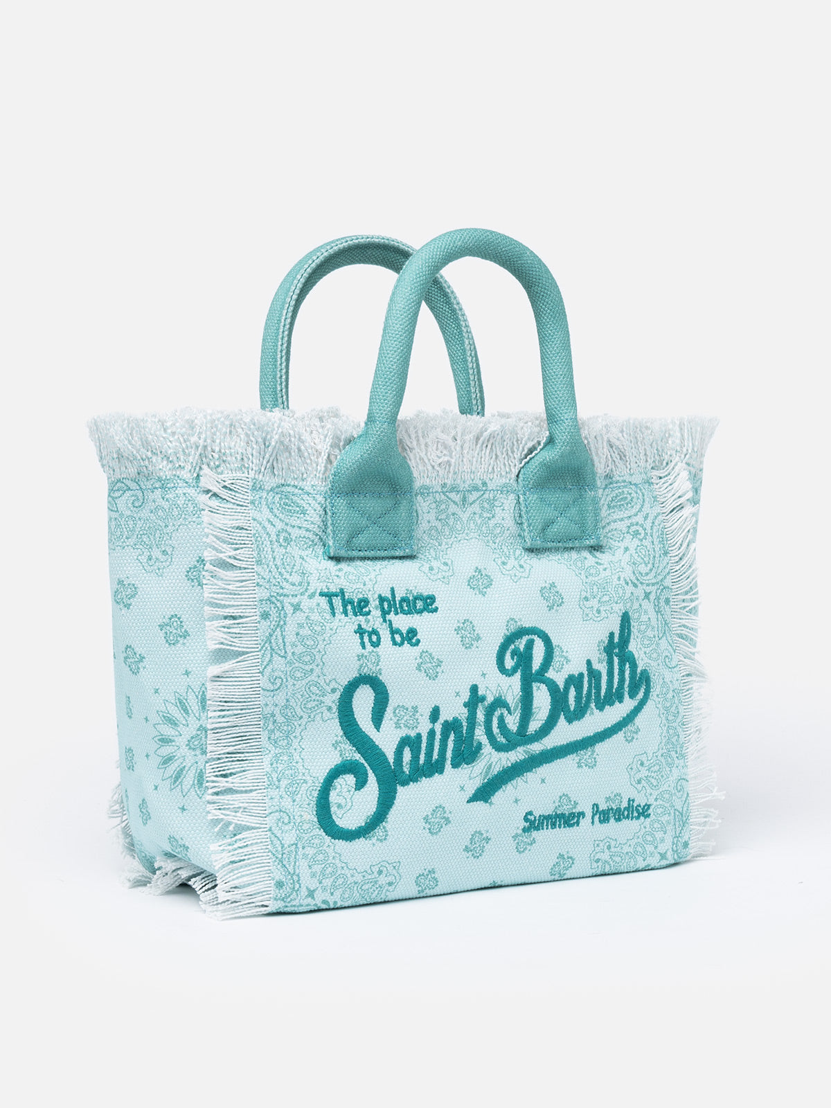 Water green bandanna cotton canvas Colette handbag