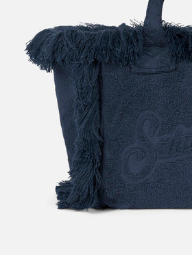 Colette Terry embossed navy blue handbag - MC2 Saint Barth