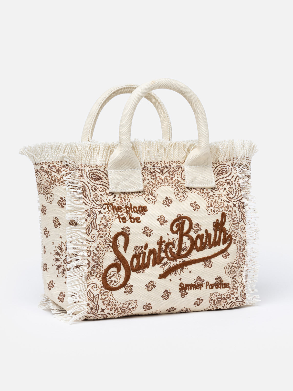 Beige bandanna cotton canvas Colette handbag