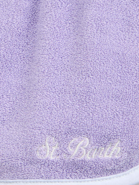Girl lilac terry pull up shorts Curly - MC2 Saint Barth