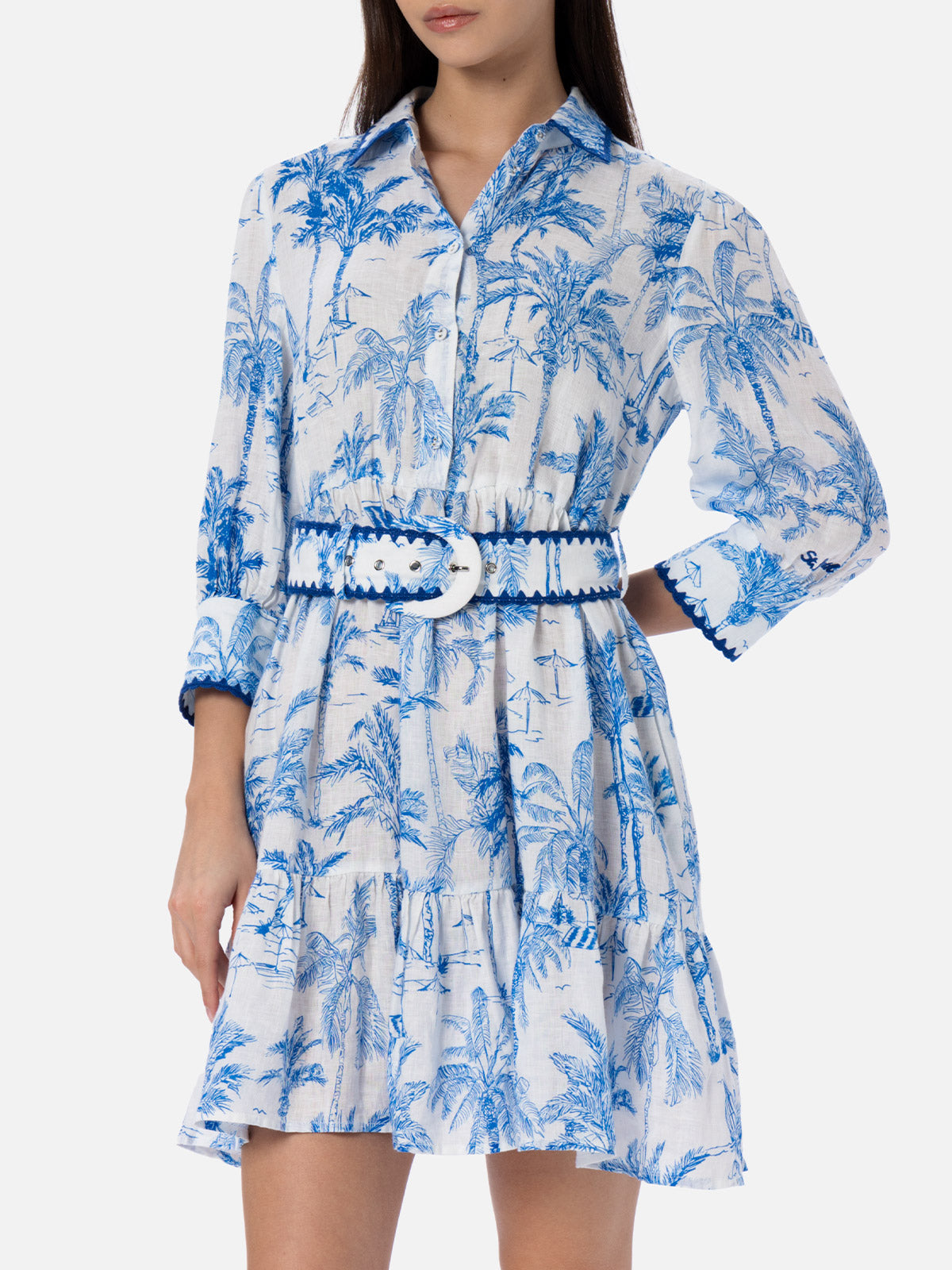 MC2 Saint Barth Woman Toile de Jouy Linen Dress Daisi - Women MC2 Saint Barth Woman Toile de Jouy Linen Dress Daisi - Women