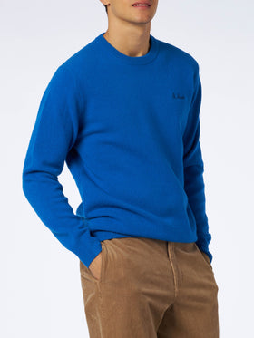 Man crewneck bluette sweater with St. Barth embroidery - MC2 Saint Barth