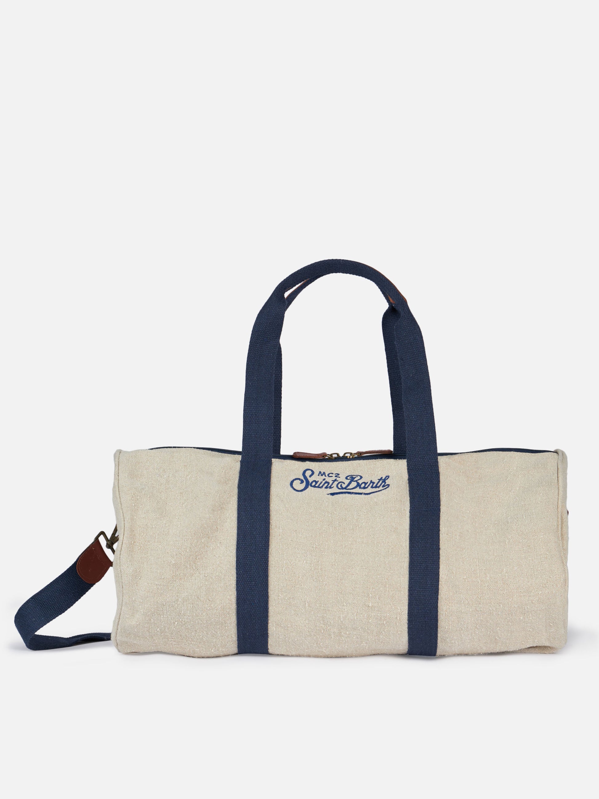 Natural linen travel duffle bag Jetleg - MC2 Saint Barth