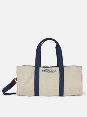 Natural linen travel duffle bag Jetleg - MC2 Saint Barth