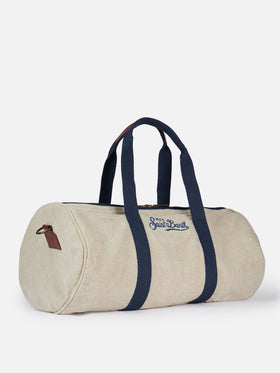 Natural linen travel duffle bag Jetleg - MC2 Saint Barth