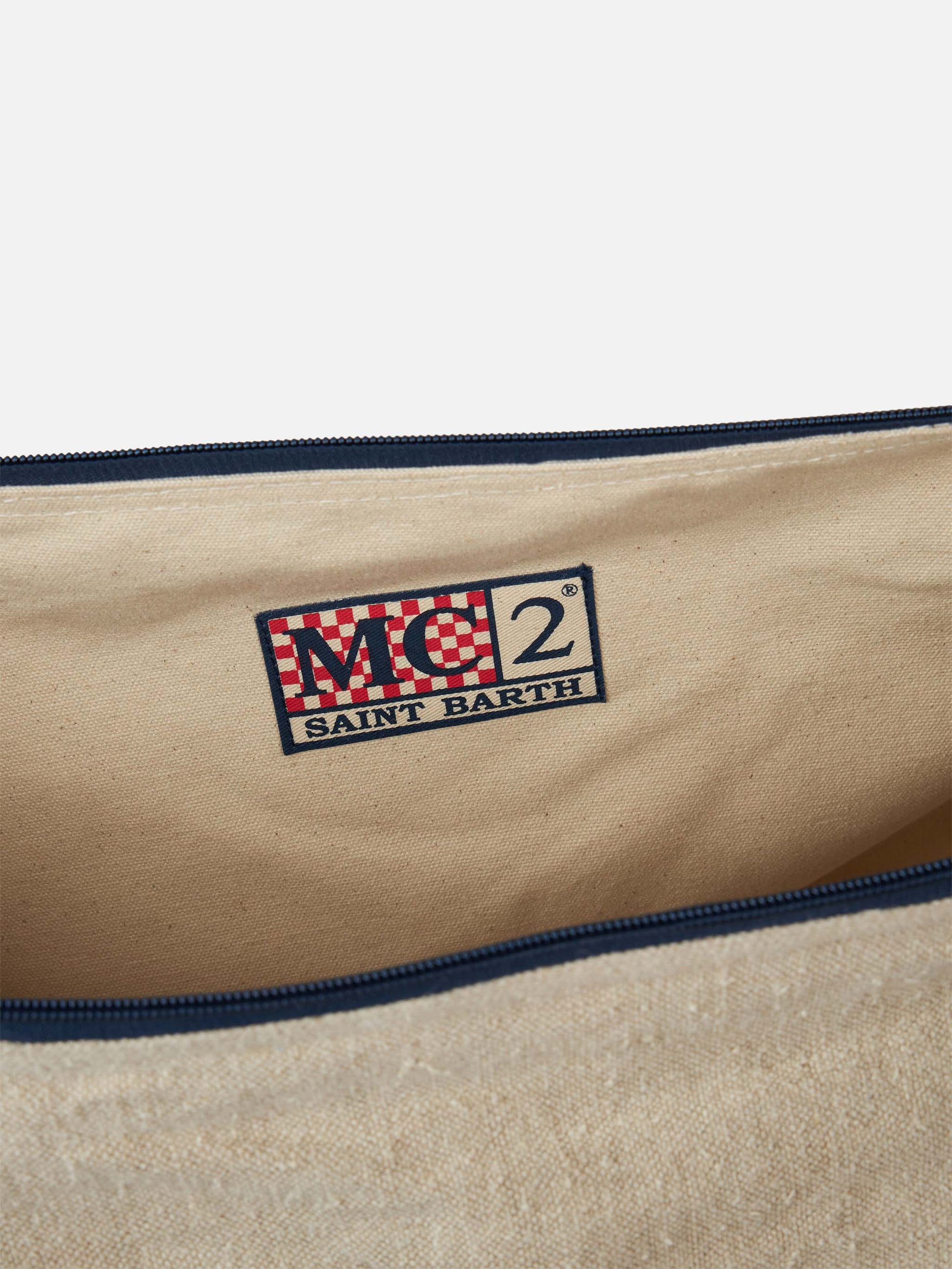 Natural linen travel duffle bag Jetleg - MC2 Saint Barth