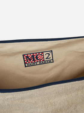 Natural linen travel duffle bag Jetleg - MC2 Saint Barth