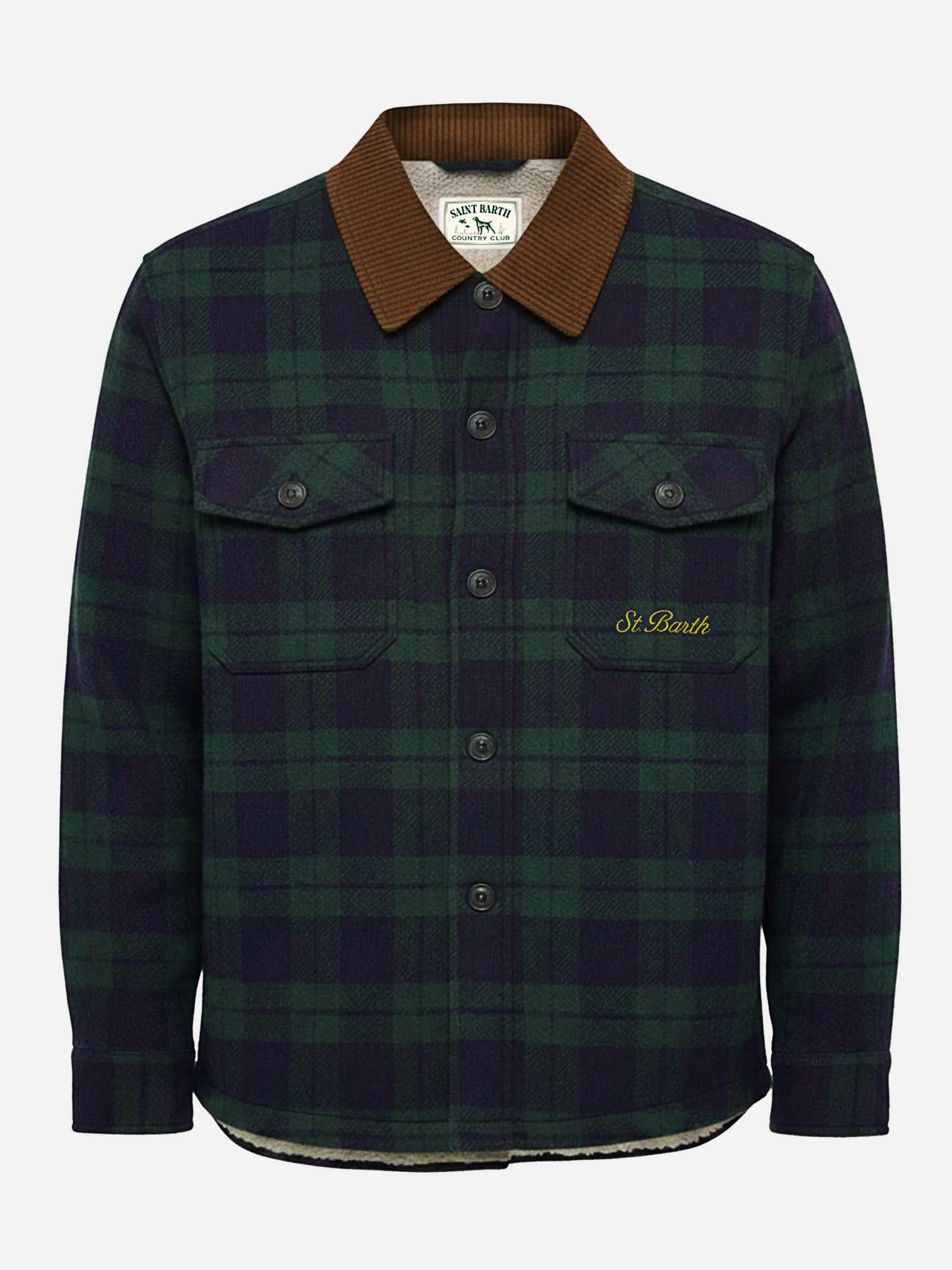 Camicia over in misto lana Landeck con stampa tartan