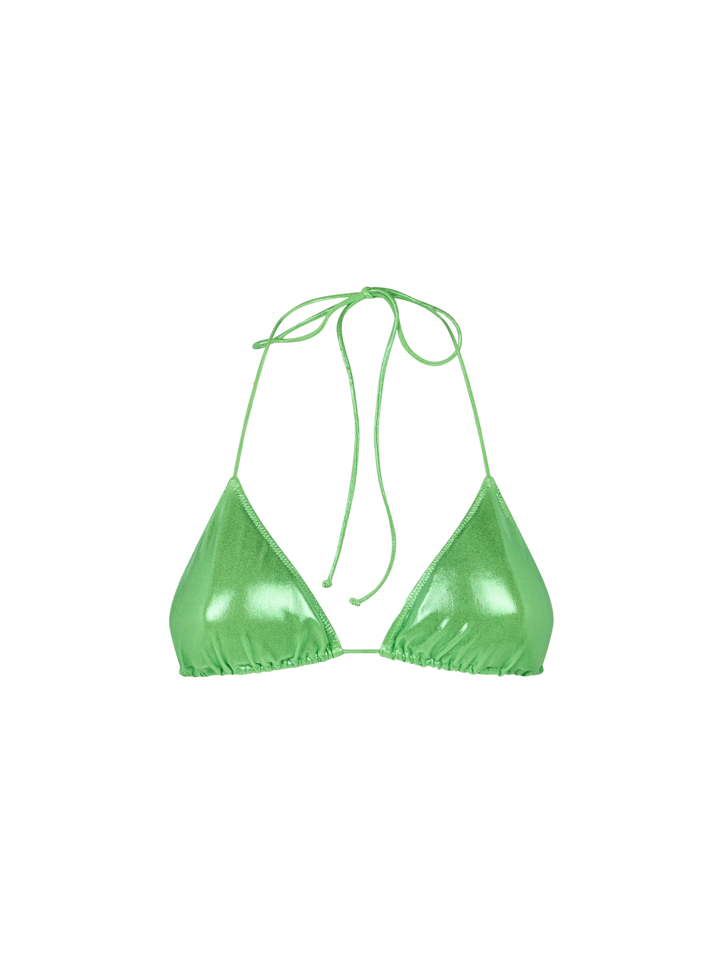 Woman lamina green triangle top swimsuit