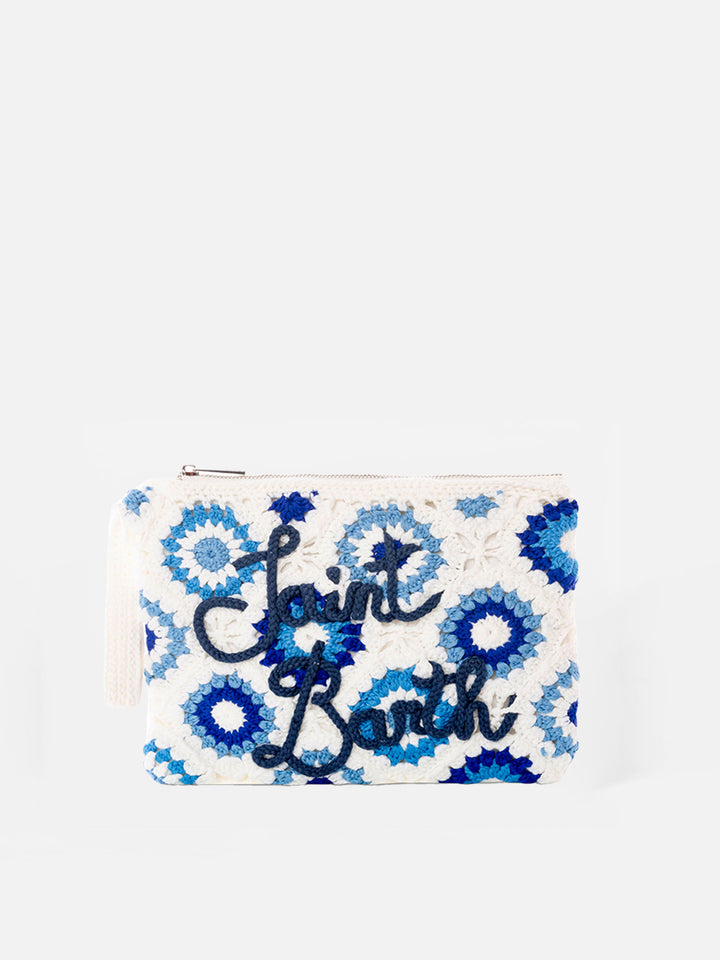 Parisienne white crochet pouch bag with Saint Barth embroidery - MC2 Saint Barth