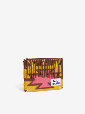 Parisienne blanket crossbody pouch bag with ethnic print - MC2 Saint Barth
