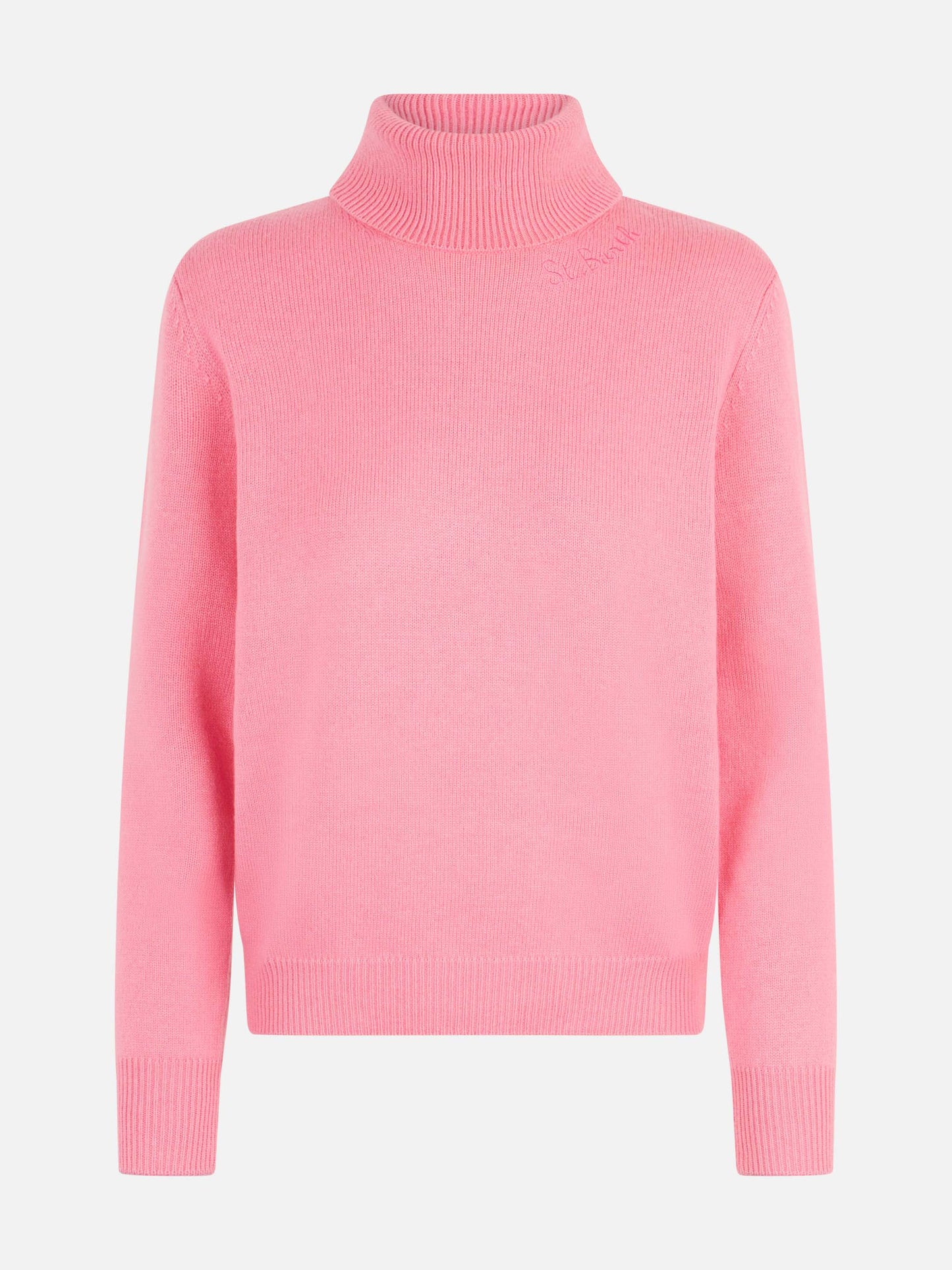 Rosa Rollkragenpullover Moody aus Kaschmirmischung für Damen