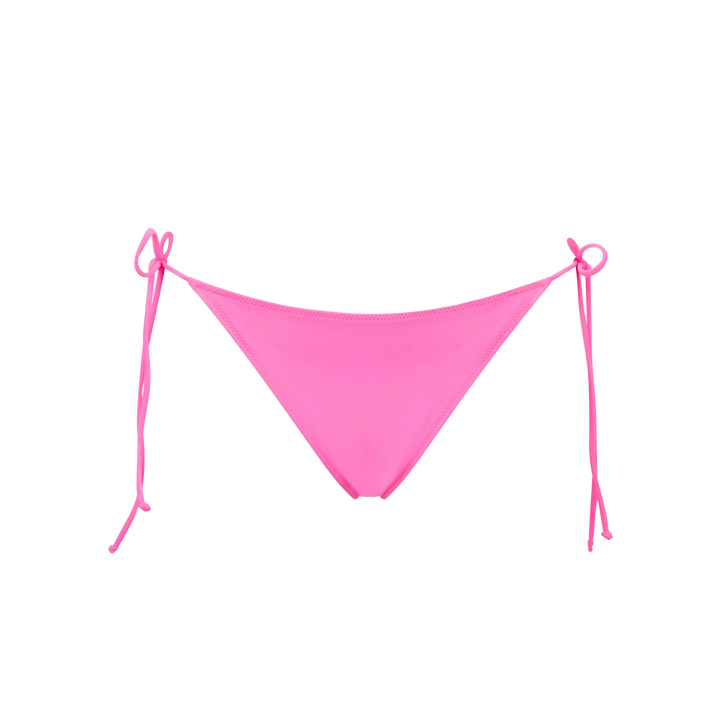 Damen-Badehose in Neonrosa mit seitlichen Schnürsenkeln