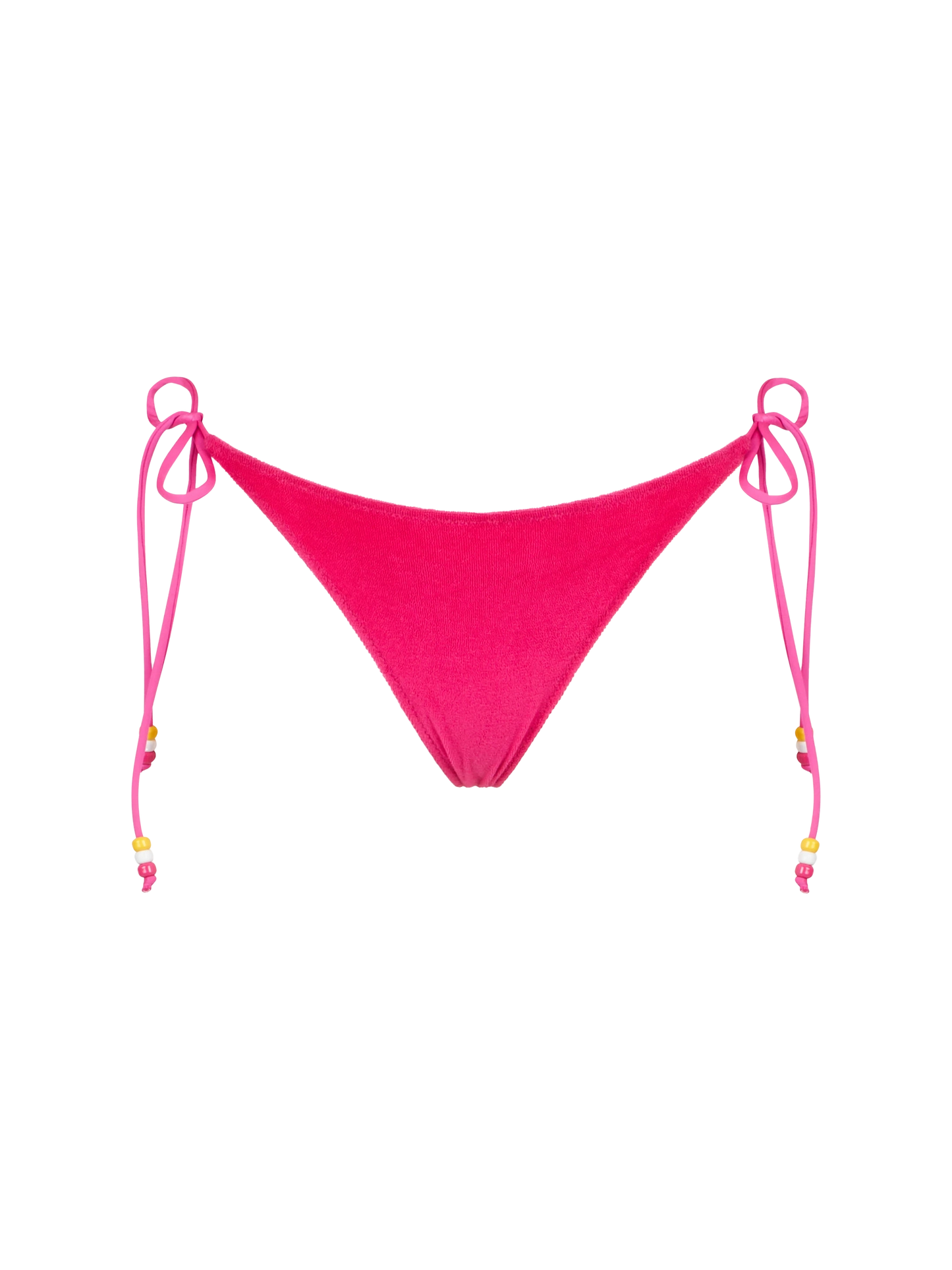 Woman fuchsia terry swim briefs with side laces
