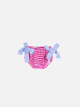 Baby girl terry swim briefs with stripes - MC2 Saint Barth