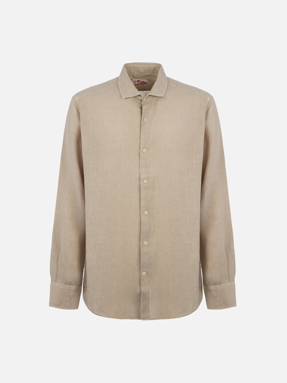 Camicia da uomo in lino beige Pamplona