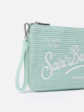 Pouch Parisienne in paglia verde acqua
