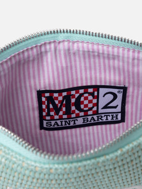 Pouch Parisienne in paglia verde acqua