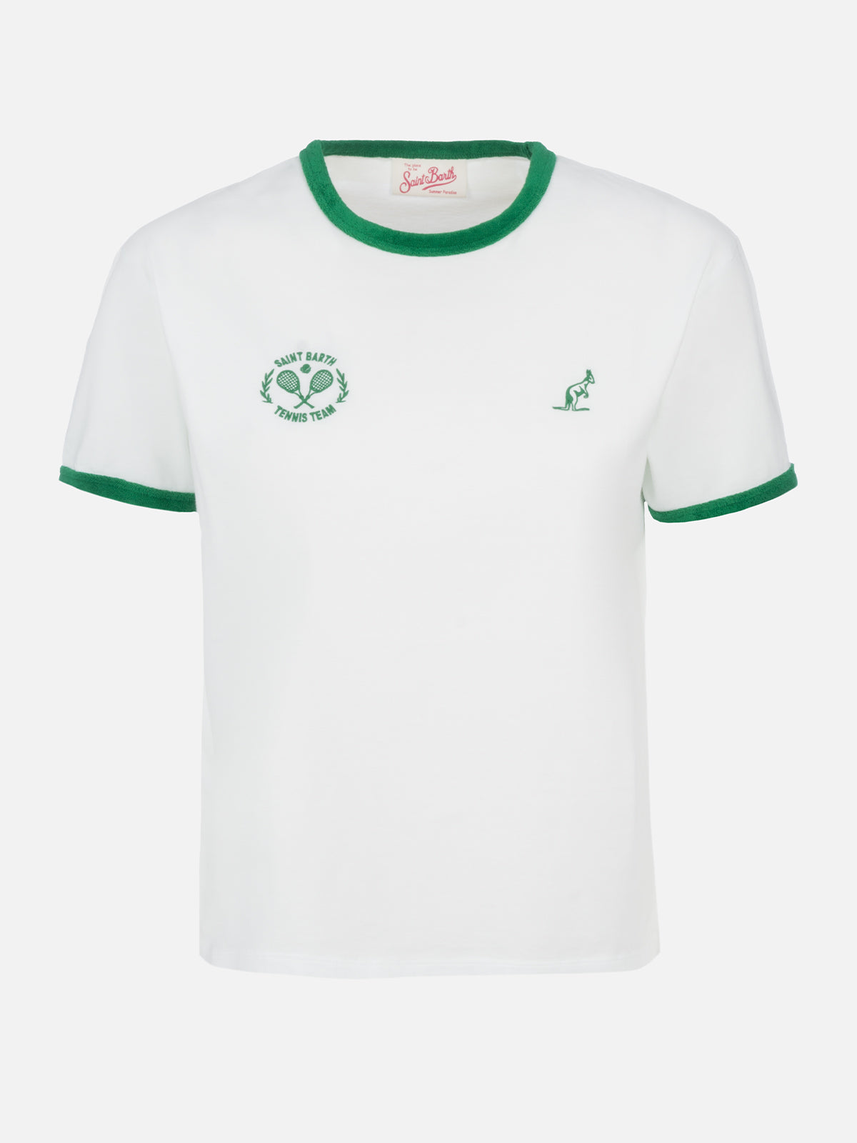 Cotton jersey crewneck t-shirt Priscilla with terry piping | AUSTRALIAN BRAND SPECIAL EDITION - MC2 Saint Barth