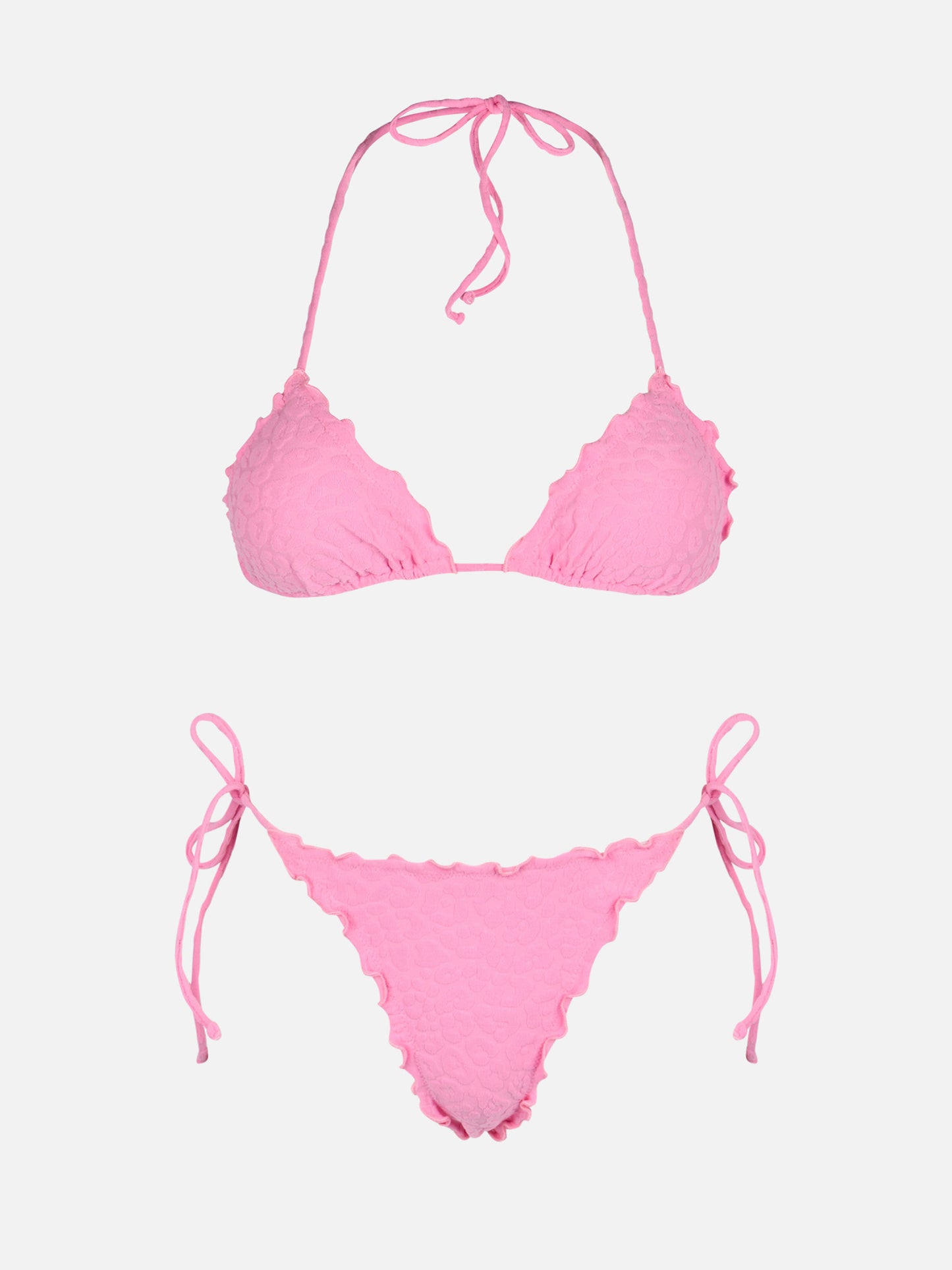 Bikini a triangolo classico Sagittarius Miami in rilievo con stampa animalier