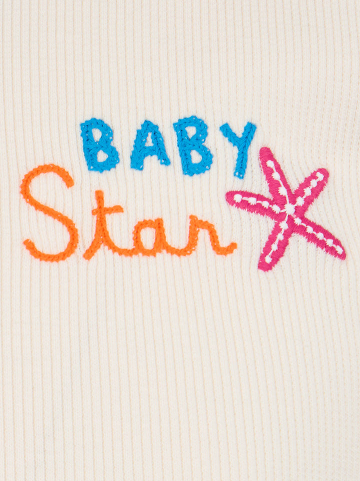 Girl ribbed t-shirt Serena Jr with Baby Star embroidery - MC2 Saint Barth