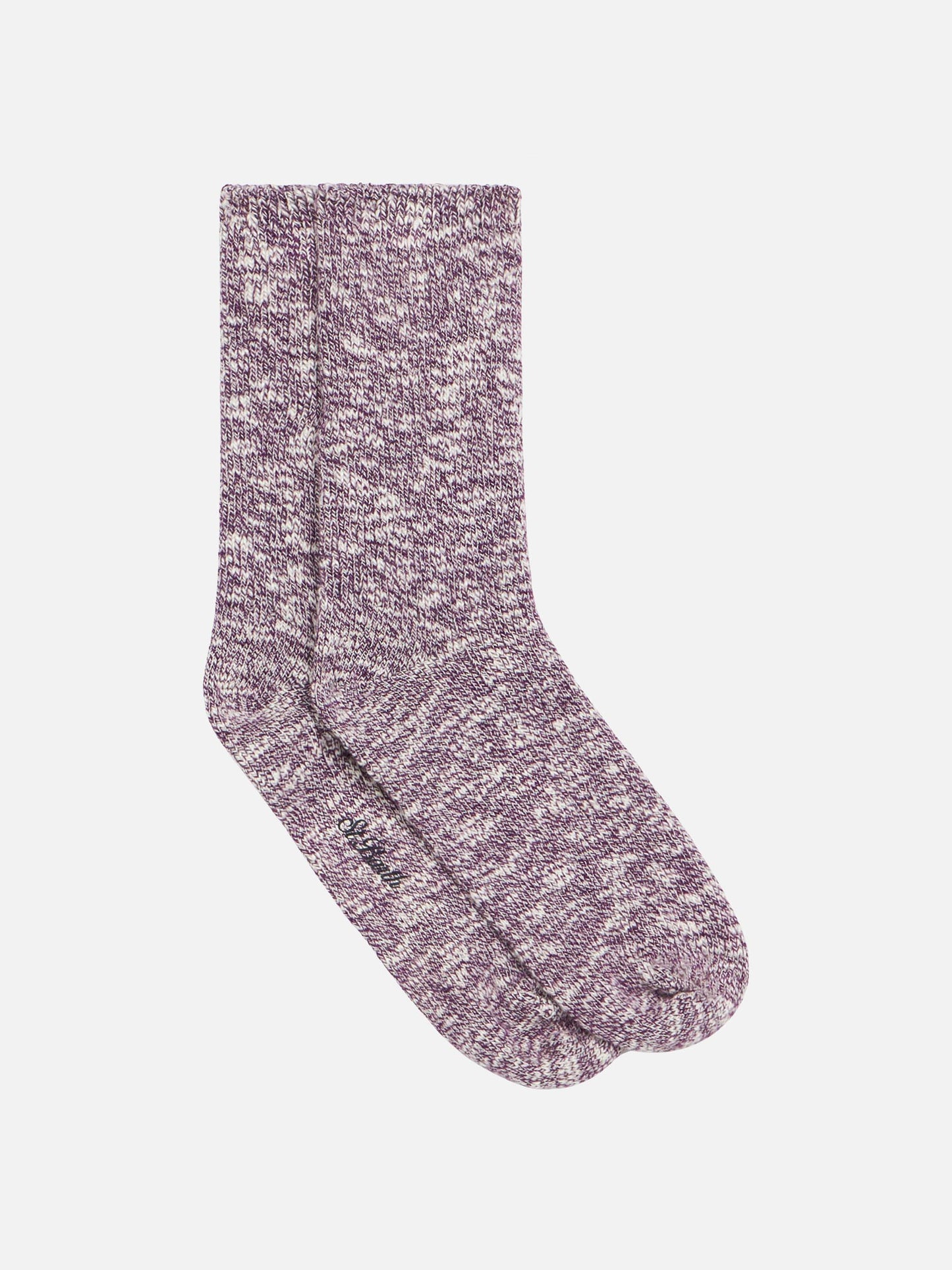 Gerippte Damensocken in Lila-Mélange