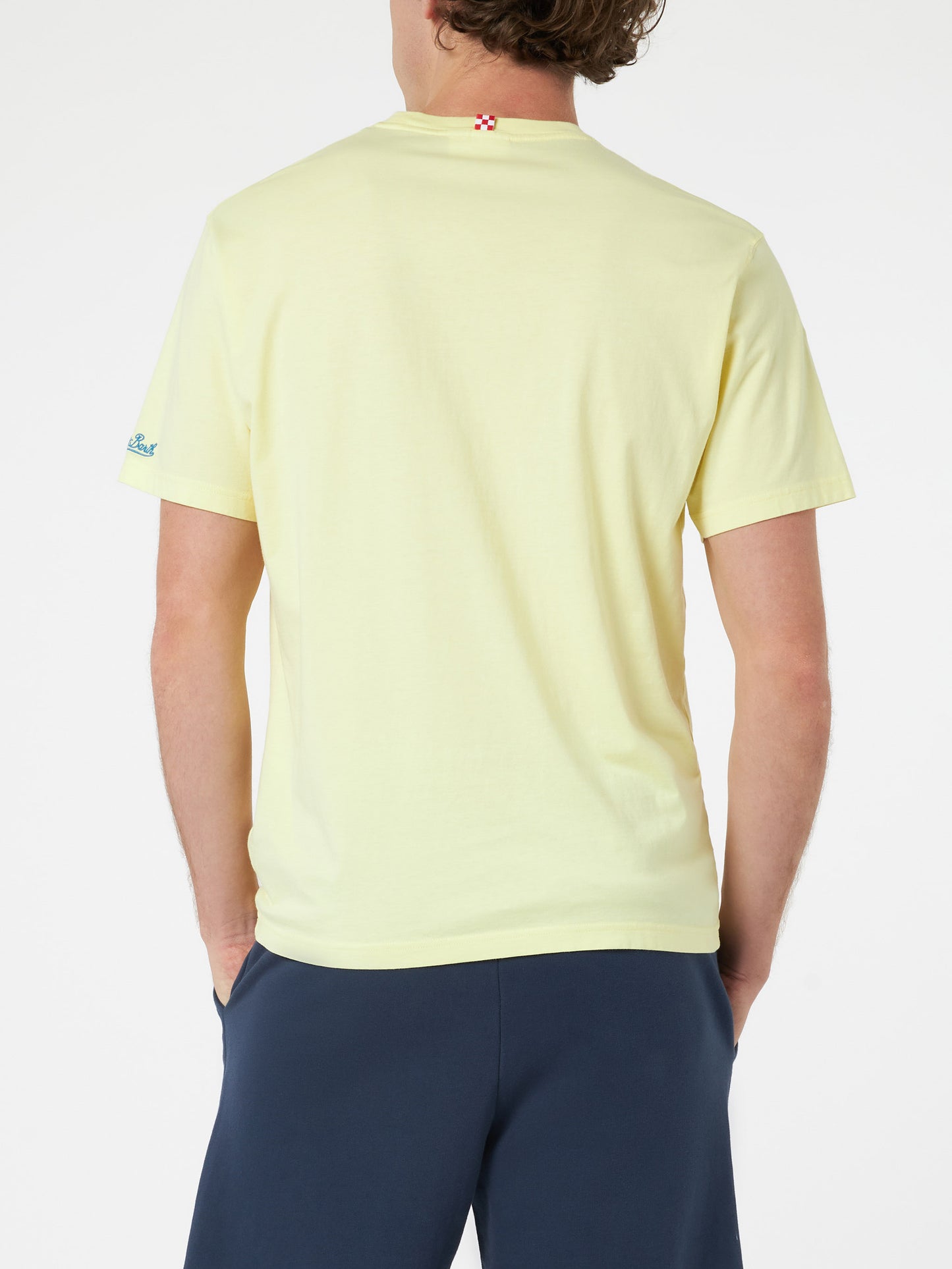 Man cotton t-shirt with More Shots Less Squats placed print - MC2 Saint Barth