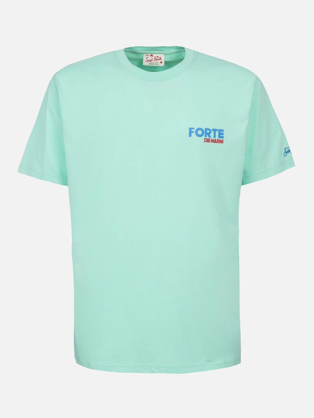 Man cotton t-shirt with Forte dei Marmi postcard placed print - MC2 Saint Barth