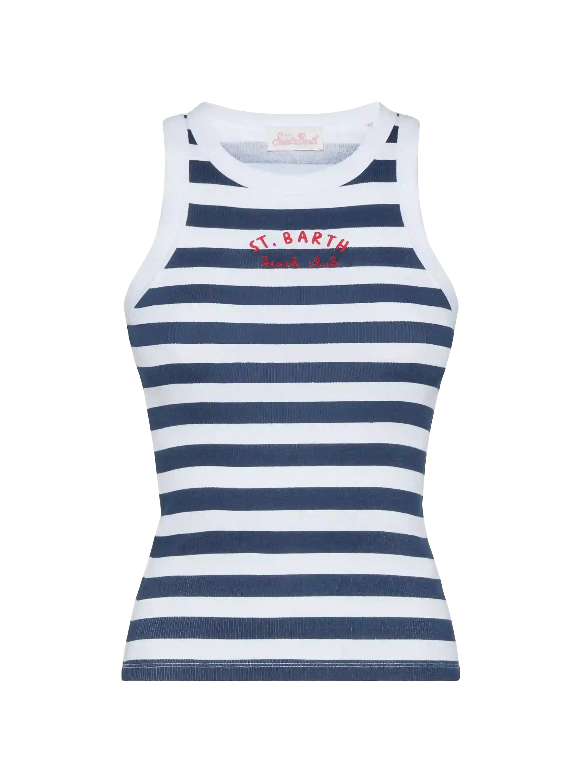 Ada striped ribbed cotton tank top - MC2 Saint Barth