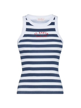 Ada striped ribbed cotton tank top - MC2 Saint Barth