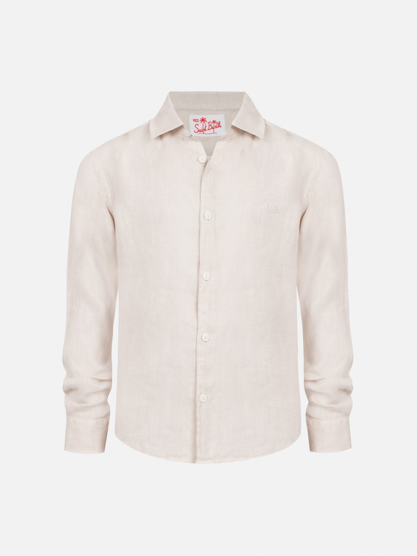 Camicia Agnes in lino bianco panna
