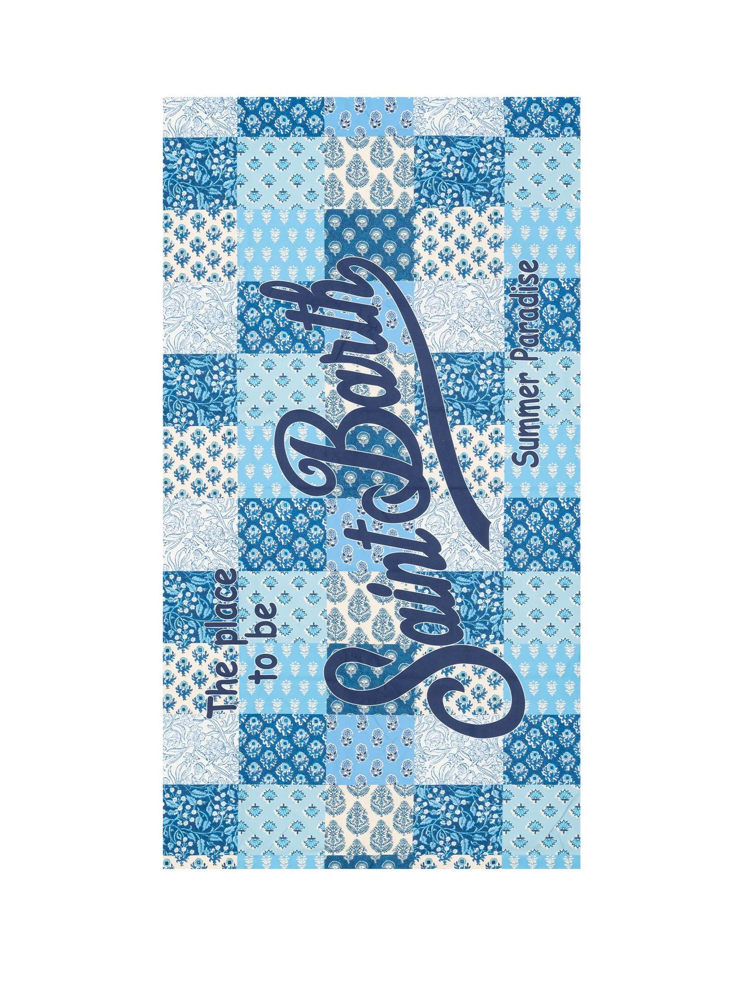 Microfiber beach towel Aidan with flower patch print - MC2 Saint Barth