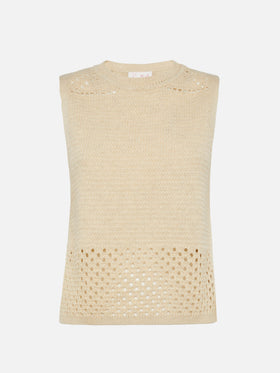 Top crochet beige Aire