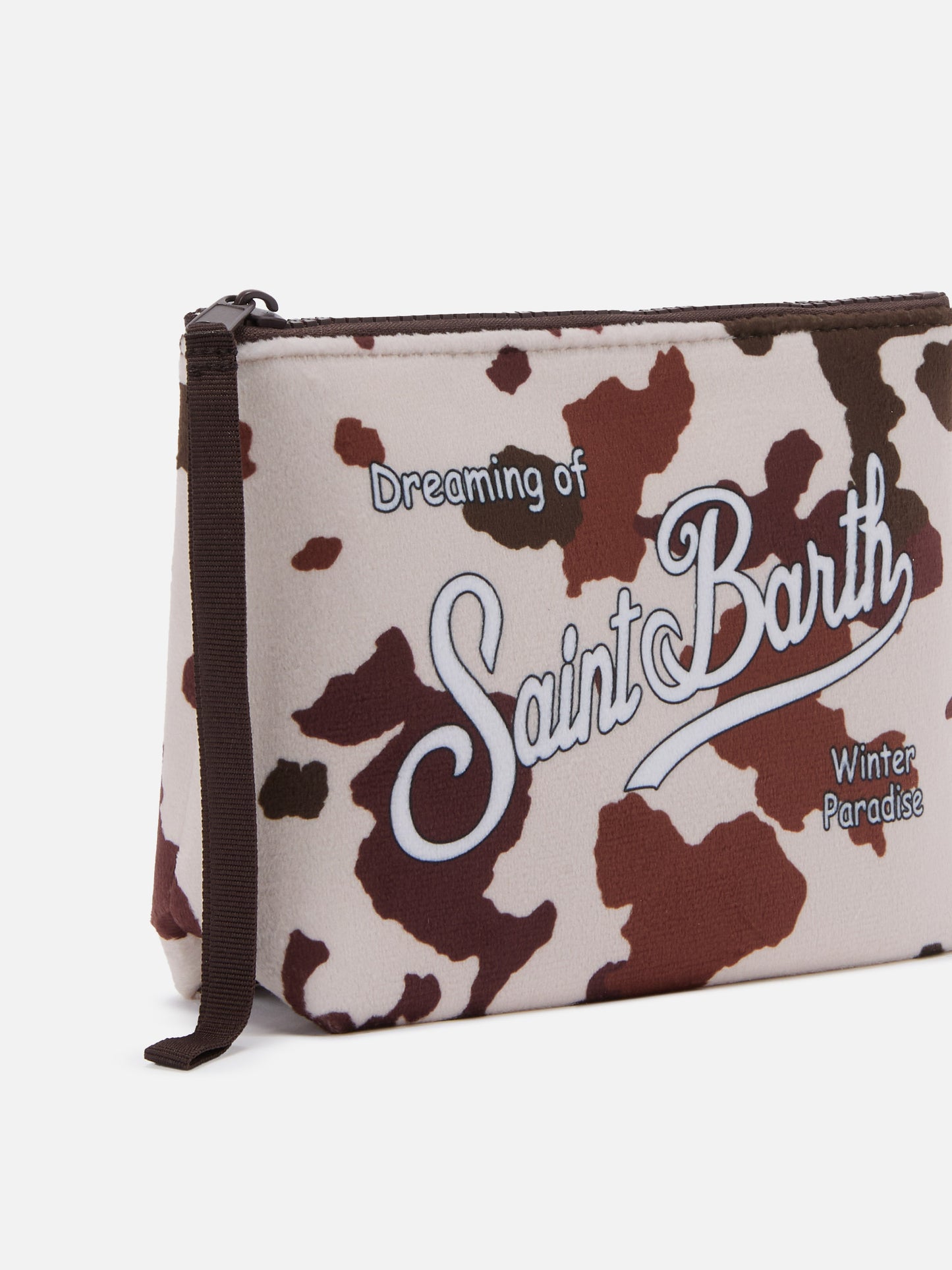 Pochette Aline effetto lana a con stampa muccata