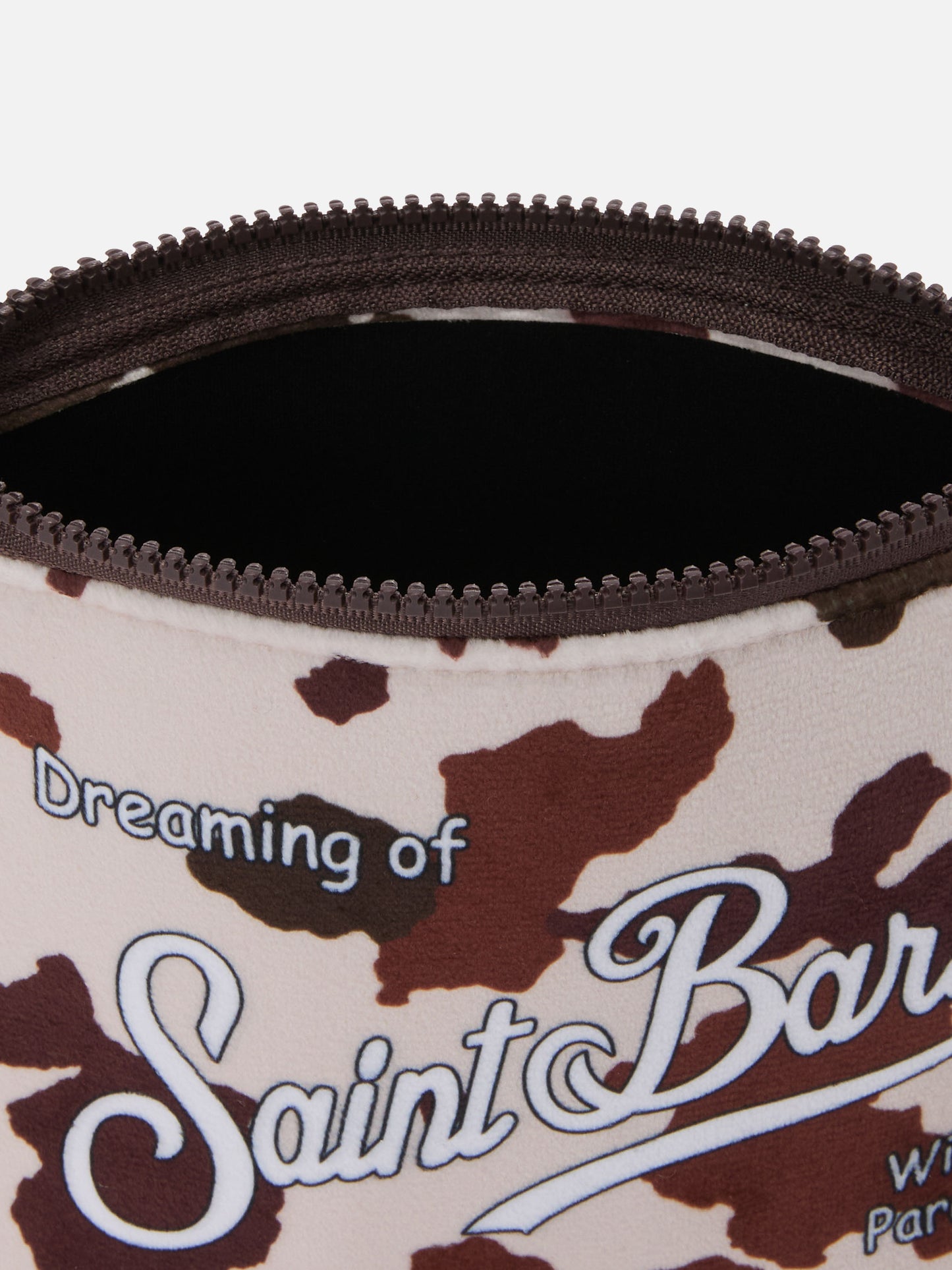 Pochette Aline effetto lana a con stampa muccata