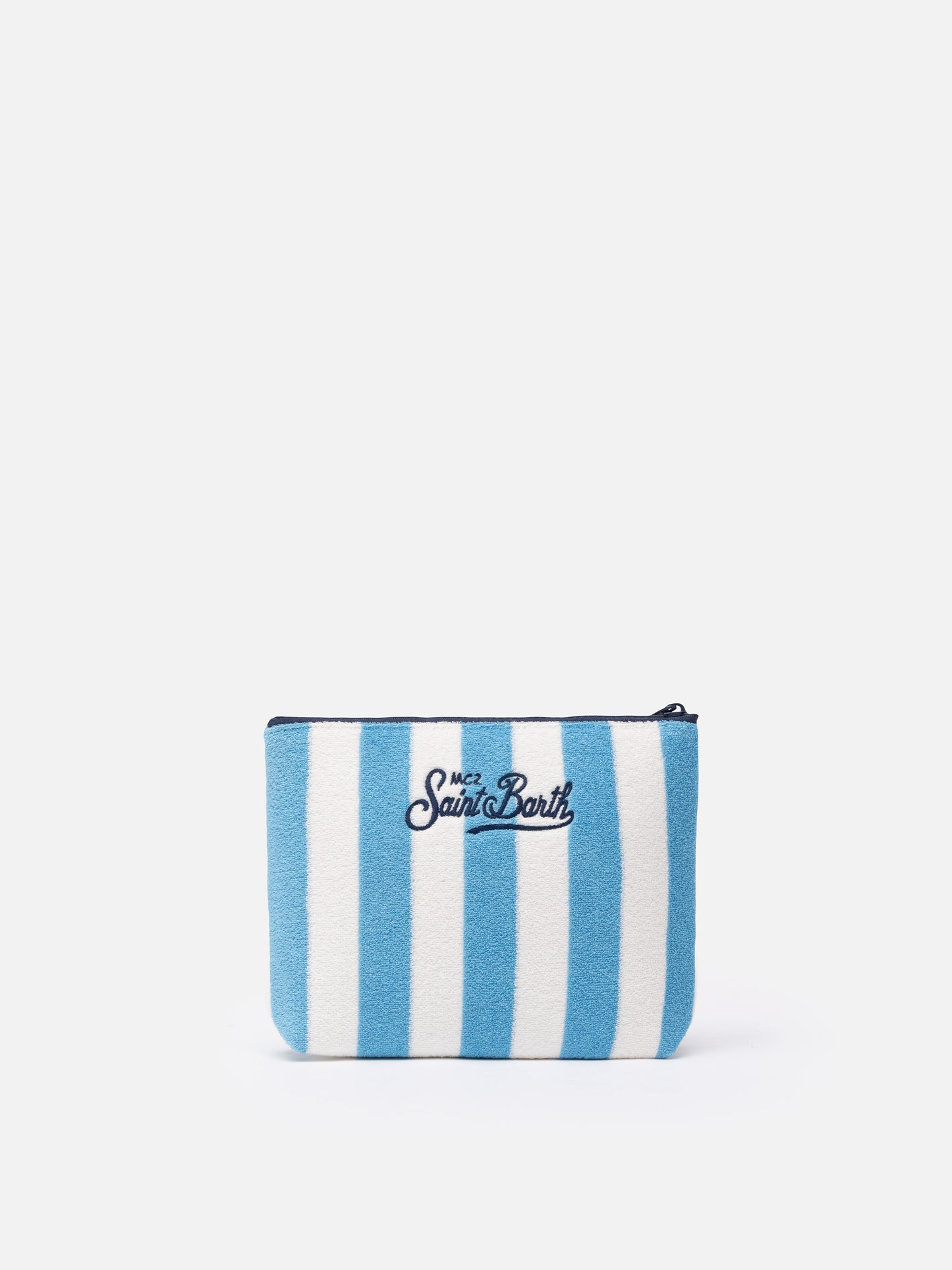 Pochette aus Frottee mit Aline-Streifen und Prägung