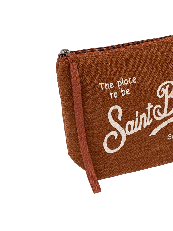 Aline brown linen pochette - MC2 Saint Barth