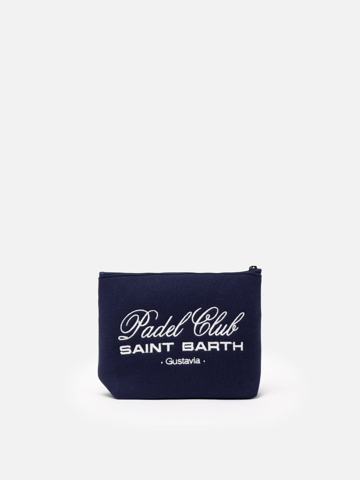 Aline navy blue piquet pochette with Padel Club Saint Barth embroidery - MC2 Saint Barth