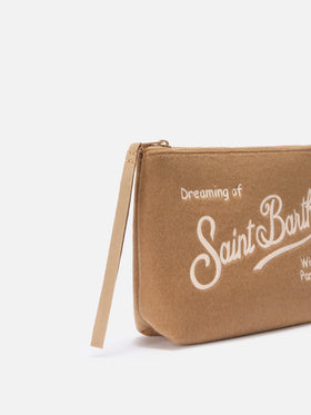 Pochette Aline Felt in misto lana cammello