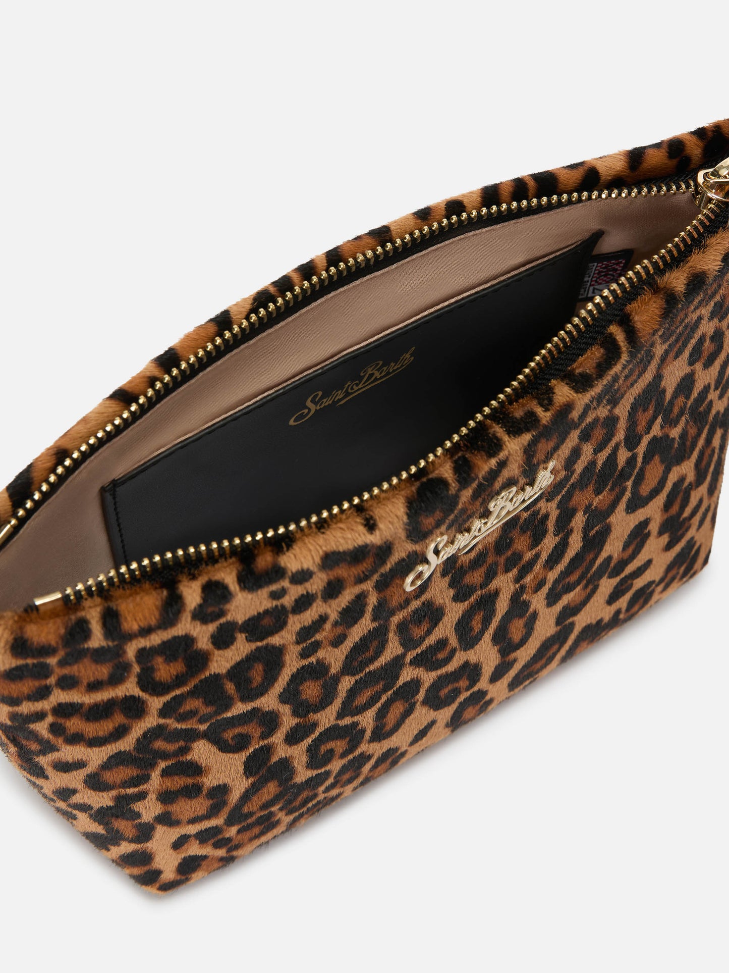 Borsa Aline in cavallino leopardato con placchetta logo