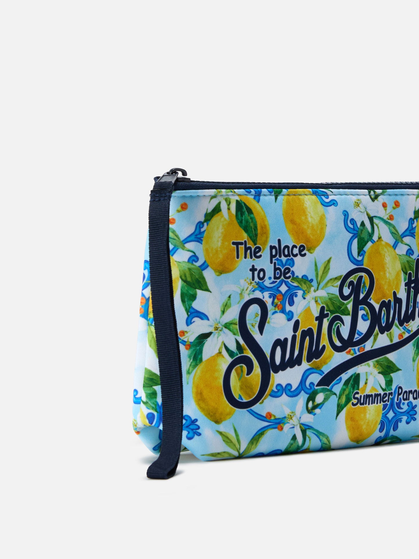 Aline Scuba-Beutel mit Zitronen-Majolika-Print