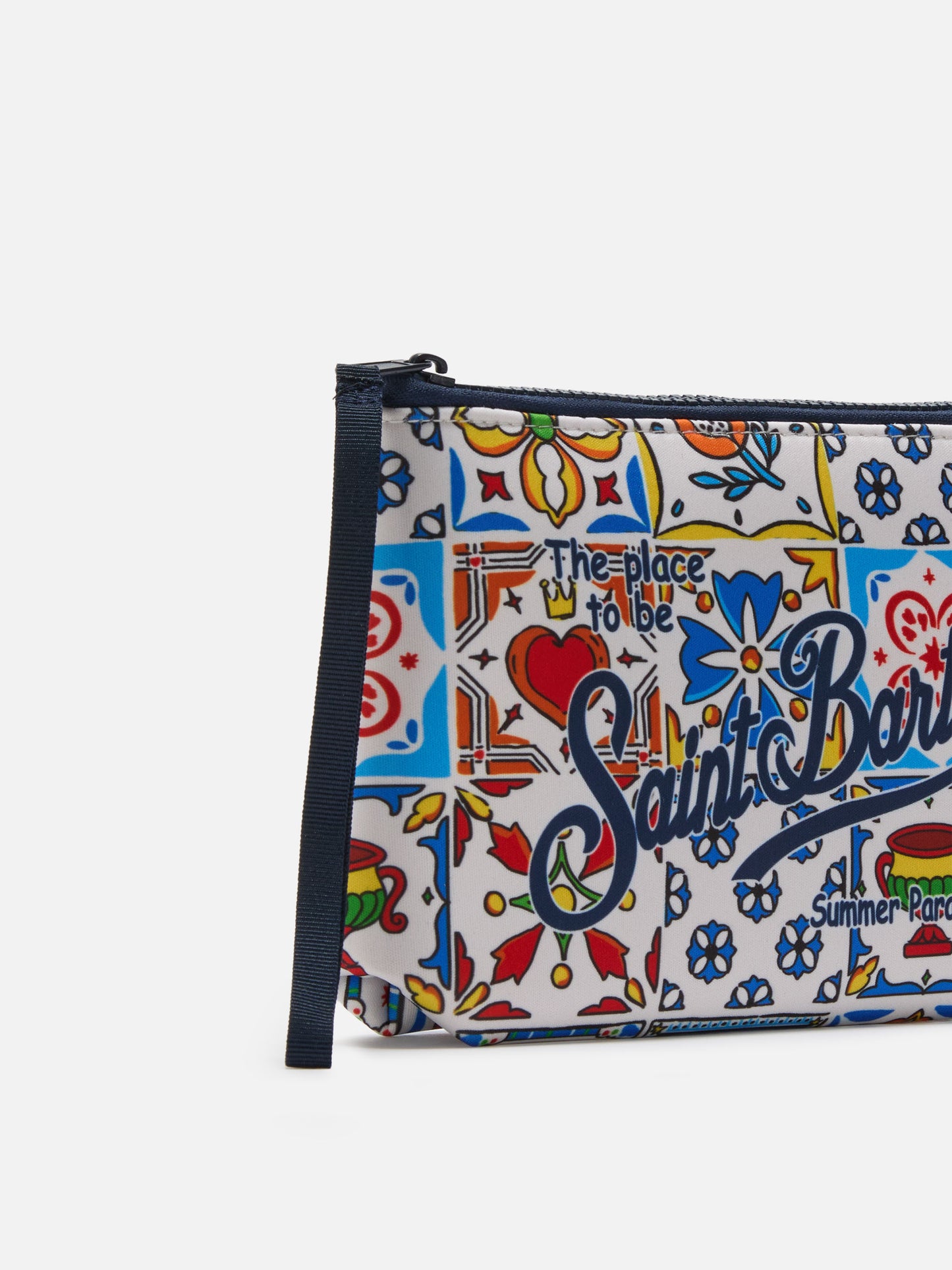Aline Scuba-Pouch mit Majolika-Print