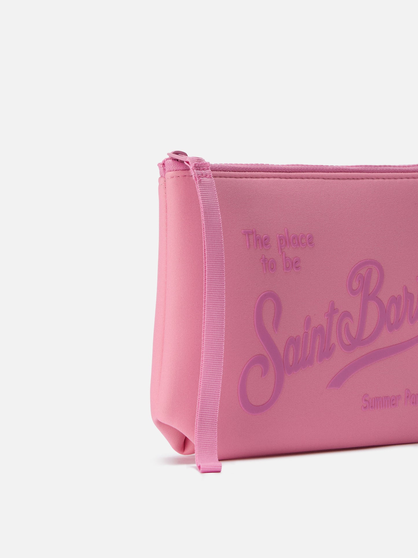 Pouch Aline de scuba en rosa liso