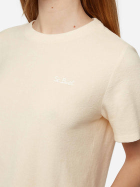 Beige terry cotton t-shirt Aleja - MC2 Saint Barth