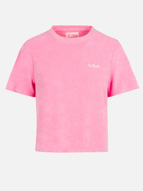 Aleja pink terry cotton t-shirt - MC2 Saint Barth